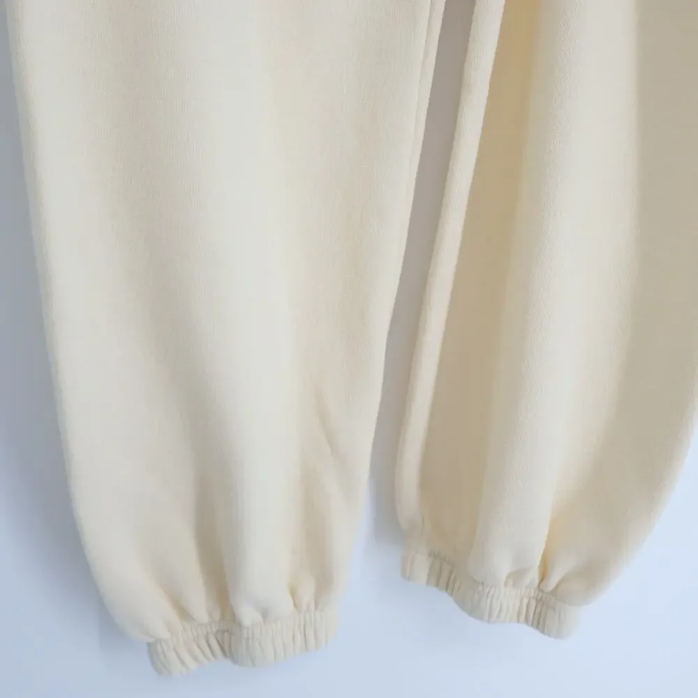 Aviator Nation Cream Track Joggers with Black Chevron